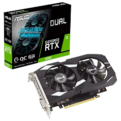 Видеокарта GF RTX 3050 6GB GDDR6 Dual OC Asus (DUAL-RTX3050-O6G)